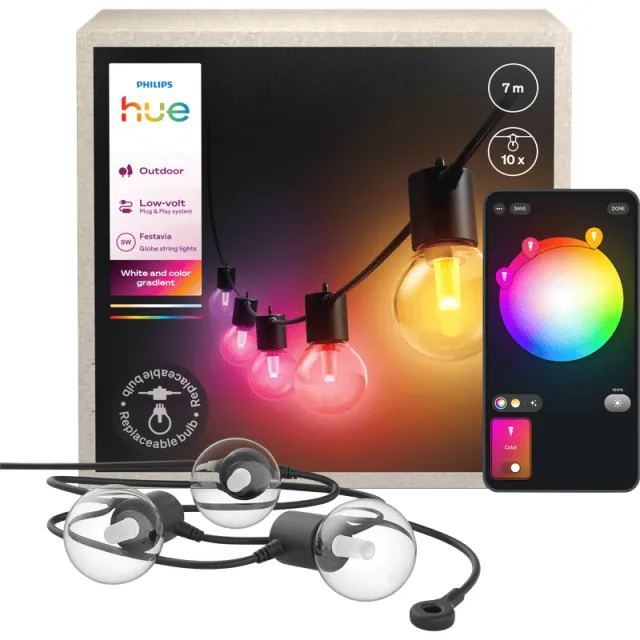 Philips Hue Festavia Globe Lichtsnoer - 7 meter - 10 lampen