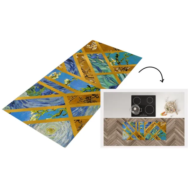 KitchenYeah Keukenloper - Loper keuken - Kunst - Van Gogh - Luxe - Keukenloper vinyl Multicolor