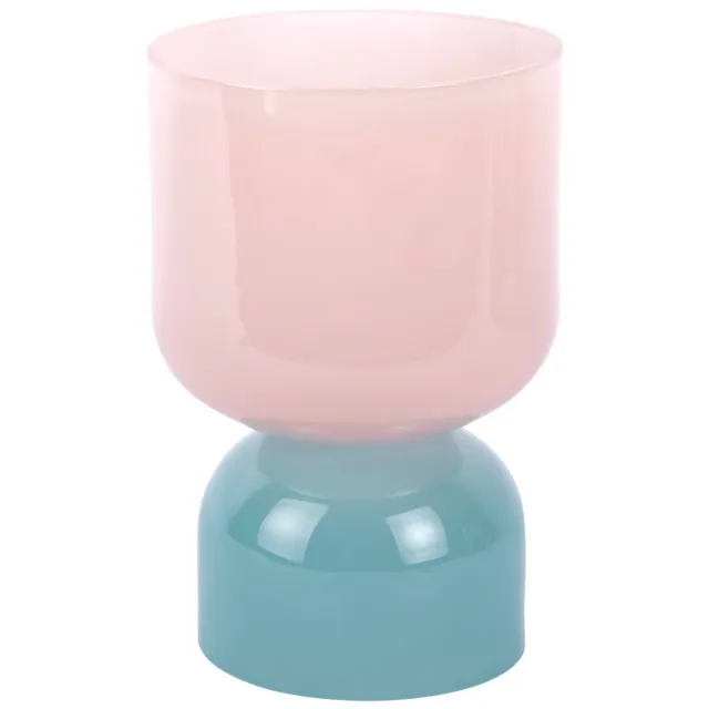 Present Time Vaas Colores Small - Zachtroze - Ø15cm - Glas - Modern - Bloemenvaas - Woondecoratie - Decoratieve vaas voor woonkamer of slaapkamer