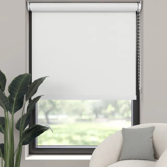 Dutchblinds Rolgordijn - verduisterend - Wit - 45x275cm - Raamdecoratie op maat