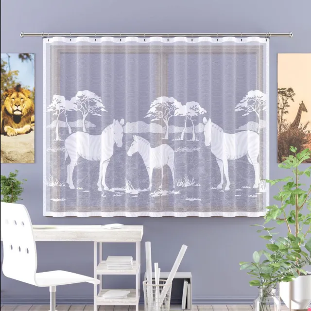 Wisan Zebra's jacquard vitrage Gordijn 220x150 cm - Curtains - Jacquardgordijnen-wit- 220 x 150 cm