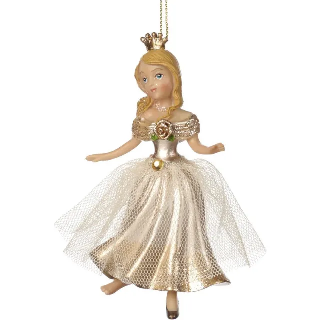 Goodwill M&G Kerstornament - Assepoester - goud - 11cm Creme