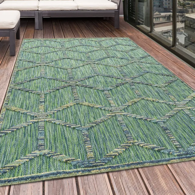 Tapijtenmagazijn Bahama vloerkleed 80x250cm groen 5151