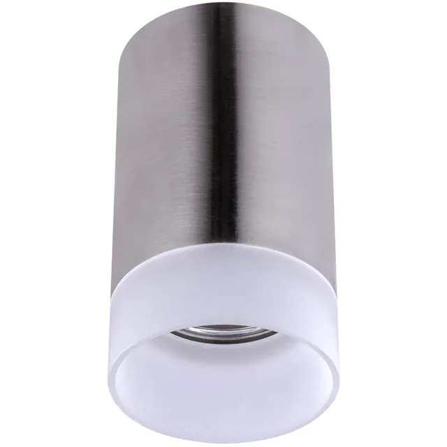 Globo Lighting Plafondlamp Opbouwlamp Aluminium plafondlamp woonkamer Eetkamerlamp Satijnglas, 1x GU10, DxH 6,5 x 11 cm zilver