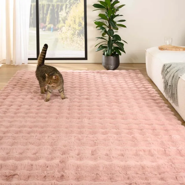 Tapeso Fluffy vloerkleed - Cloud roze 160x230