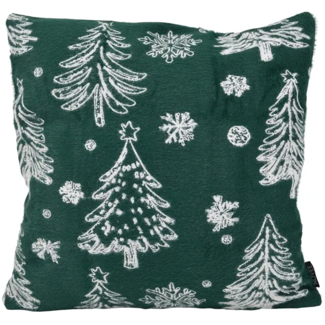 NOVÉE Frosty Forest Groen Kerst Kussenhoes | 45 x 45 cm | Polyester