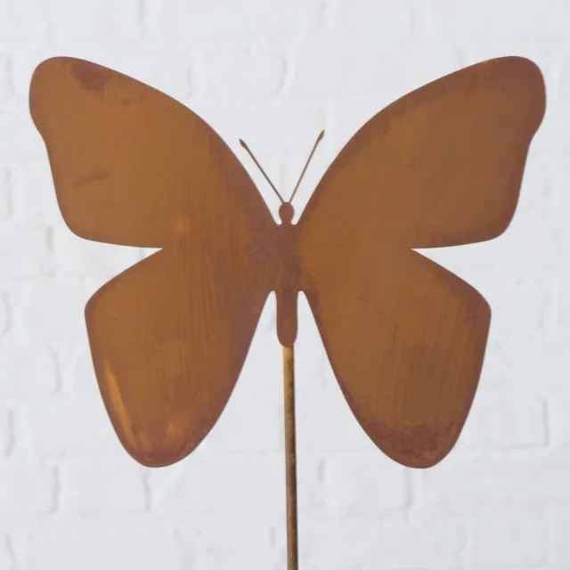 Iron Art Tuinbeeld - Gazonsteker Tuinsteker vlinder Groot H25 cm Ecoroest - metaal