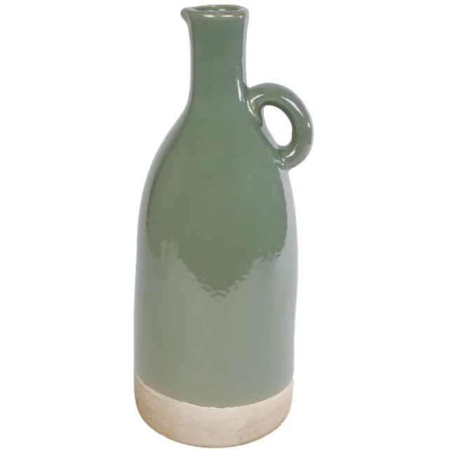Vaas Nico groen/beige aardewerk