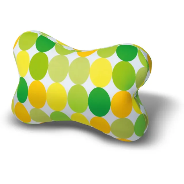 House of Healthbrands Kuschelmaxx kussen - Sierkussen gevlinderd 22 x 33 cm - punkte gelb-design - Stevig en zacht - Mooie print - Gevuld met microgranulaat - Vormvast & Wasbaar - Ideaal voor op de bank, bed, auto of op reis - Inclusief Wasnet Geel