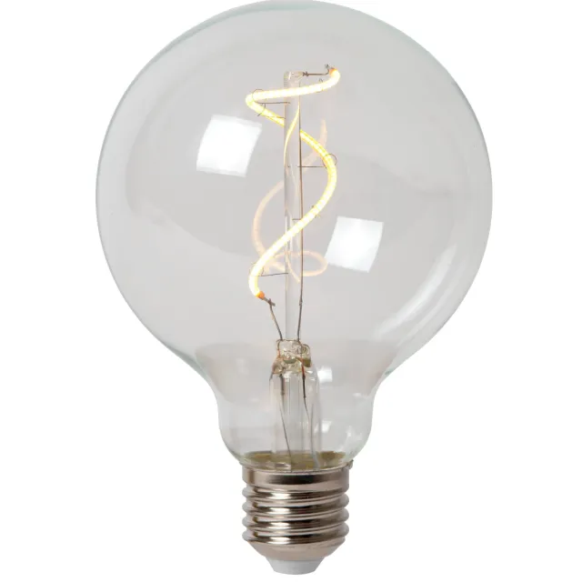 Lucide BULB LOW VOLTAGE - Filament lamp - Ø 9,5 cm - LED Dimb. - E27 - 1x1,5W 2700K - Transparant