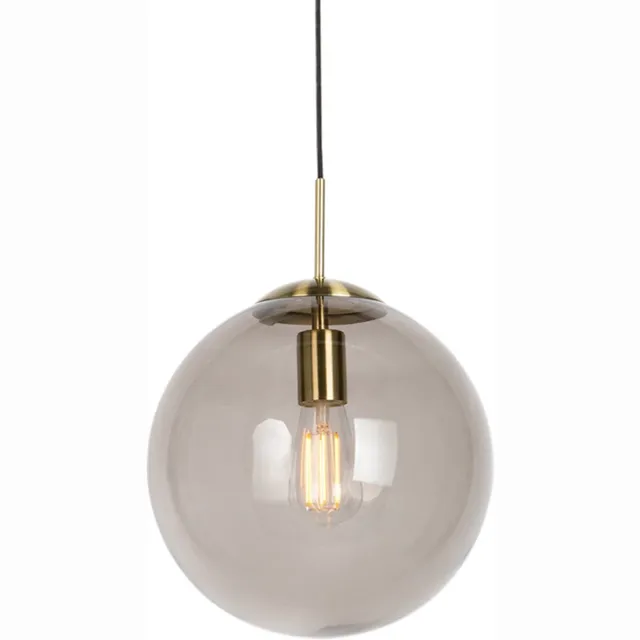 QAZQA ball - Moderne Hanglamp - 1 lichts - Ø 30 cm - Goud/messing - Woonkamer | Slaapkamer | Keuken