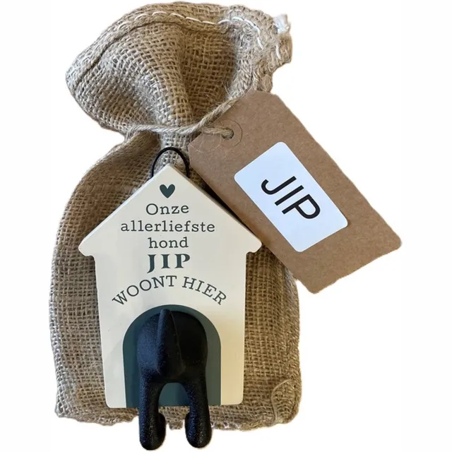 History& Heraldry Ltd Hondenriemhouder-Jip-in leuk kado verpakking-15cmx10cm-woonaccessoires-hondengarderobe-kapstok voor honden-kado idee voor hondenbezitters-haak voor hondenriem creme