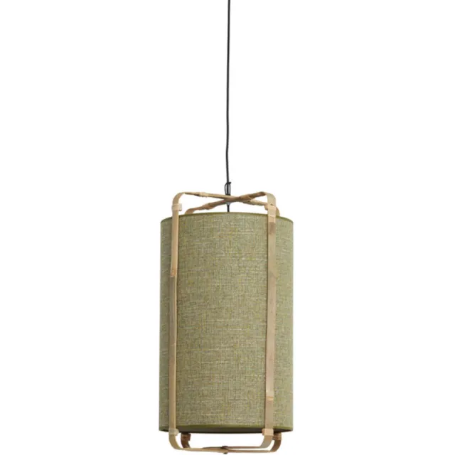 Light & Living Hanglamp Sendai groen bamboe naturel