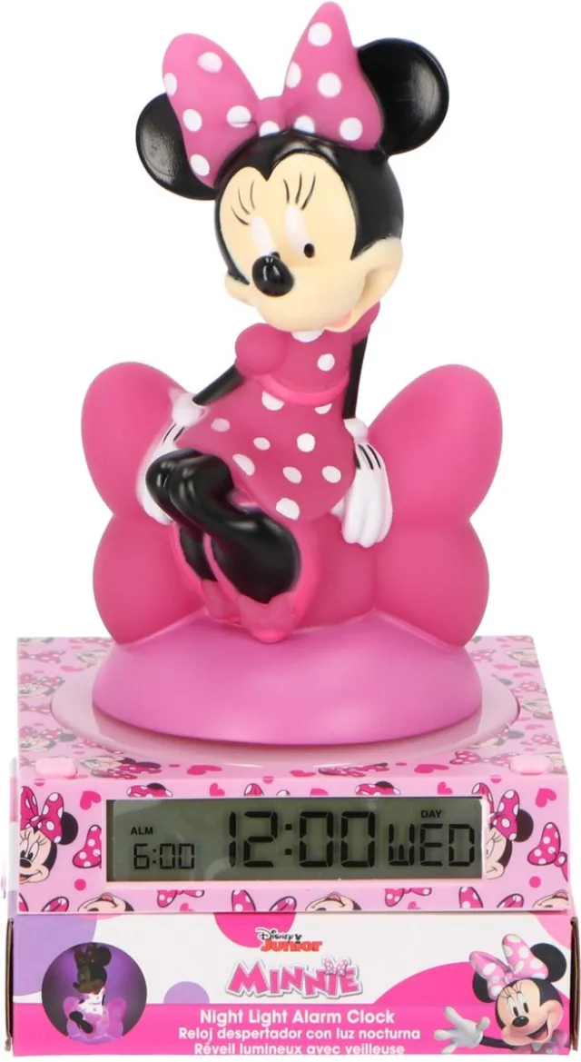 Minnie 3d-lamp Met Wekker En Datum Roze