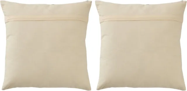 J-Line kussen Ola Amor - katoen - wit/donkerblauw - set van 2