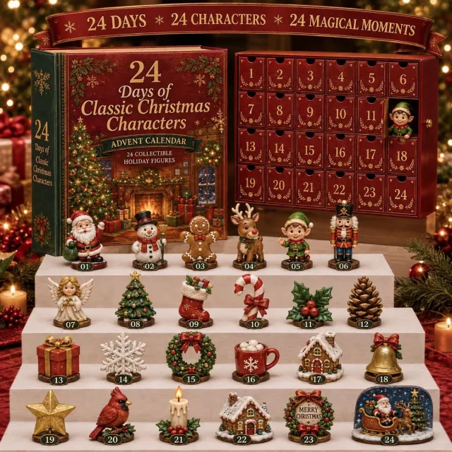 Sanorum 2026 Nieuwste 24-Daagse Aftelkalender Hangers - Acryl Charms met Handgemaakte Uitstraling - Dagelijkse Verrassing & Feestelijke Sfeer - Perfect Cadeau Zoals in de figuur wordt getoond