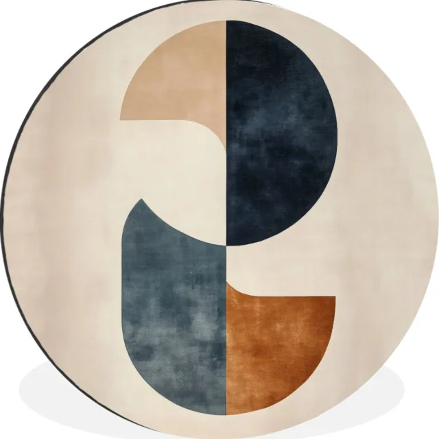 WallCircle Wandcirkel - Muurcirkel - Cirkels - Abstract - Kleurrijk - Aluminium - Dibond - 30x30 cm - Binnen en Buiten