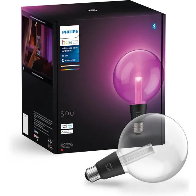 Philips Hue Lightguide LED lamp - E27 fitting - aanpasbaar wit en gekleurd licht - globe vorm - Ø 125mm - slimme verlichting