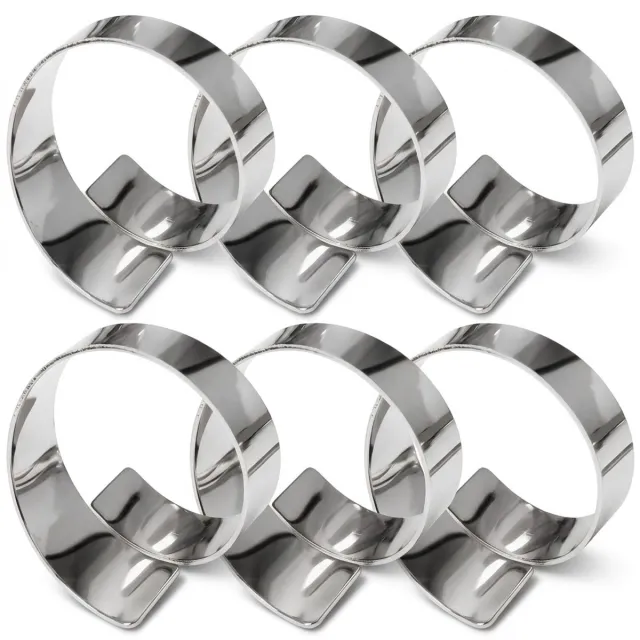 NUVEX Zilverkleurige servetringen set van 6 stuks – brede metalen servet ringen met open gedraaid ontwerp – glanzende servethouders voor diner bruiloft feest verjaardag kerst tafeldecoratie en tafelsetting