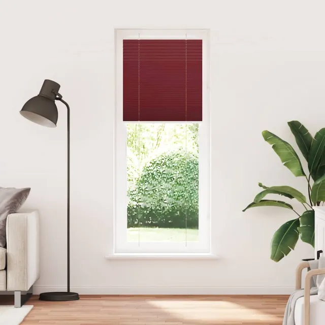 vidaXL Plissé rolgordijn 75x200 cm stofbreedte 74,4 cm bordeauxrood