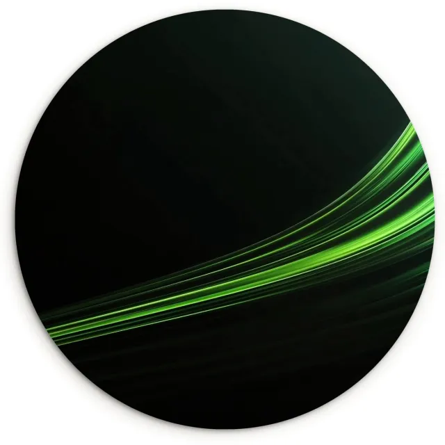 WallCircle Wandcirkel 150x150 cm - Muurcirkel Gaming - Lijnen - Boog - Groen - Muurdecoratie woonkamer - Wanddecoratie slaapkamer - Kamer decoratie accessoires - Ronde schilderijen
