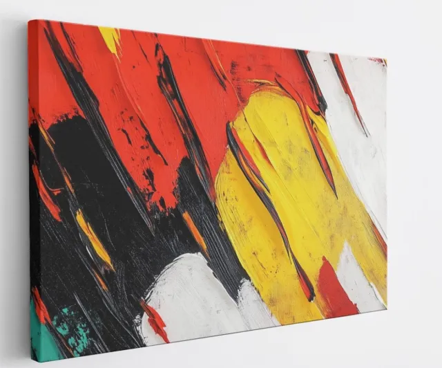 Saammp Canvas Schilderij - Grof - Kleurijk - Abstract - 90x60 - Foto op canvas - Wanddecoratie - Muurdecoratie Woonkamer - Slaapkamer decoratie - Canvas Print Multicolor