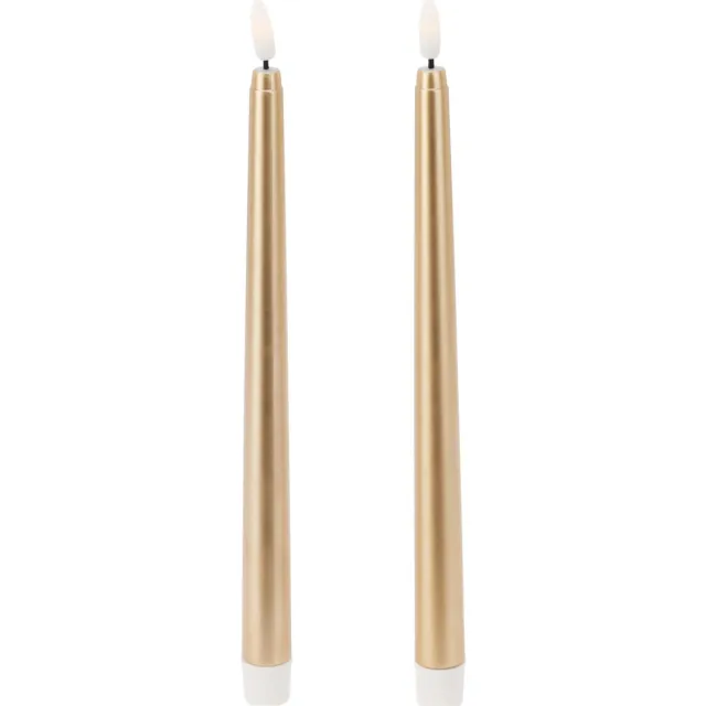 Gewaxte LED-st kaarsen, 27 cm gouden