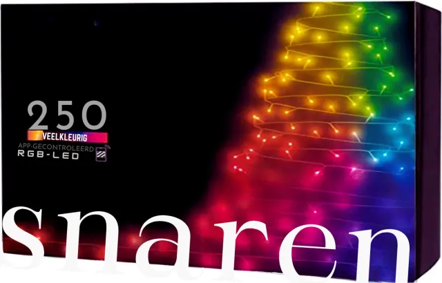 PEAM App-Gecontroleerde Lichtslinger (20M) Met 250 Meerkleurige RGB LED's – Zwarte Kabel - Binnen En Buiten LED-Verlichting - Generatie II