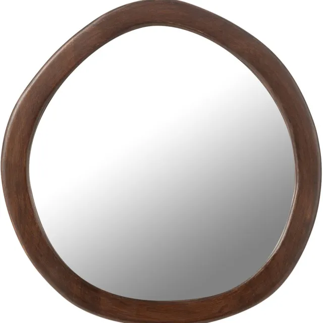 J-Line spiegel Whisp - houtglas- bruin - small - Ø 40 cm