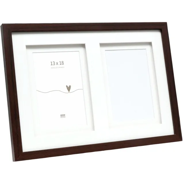 Deknudt Frames multifotolijst - bruin - passe-partout - 2 foto's 13x18