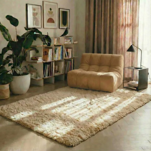 MrCarpet Hoogpolig vloerkleed 160x230cm Bruin/taupe Nesto Mrcarpet