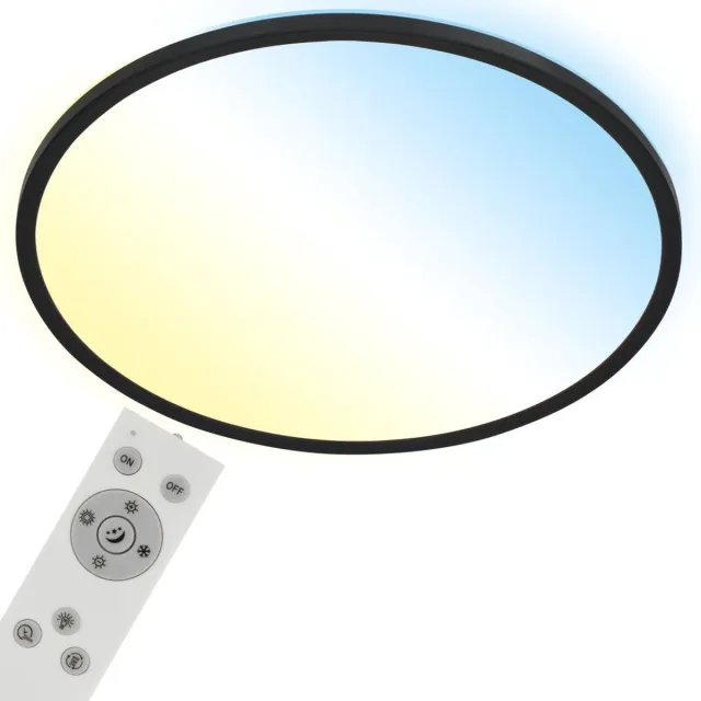 B.K.Licht BRILONER Slim - CCT Plafondlamp led - plafoniere met afstandsbediening - warm wit licht & koel wit licht - dimbaar - 31W - 48cm - zwart