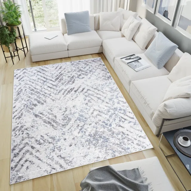 Tapiso Sky Vloerkleed Grijs Vintage Woonkamer Slaapkamer Tapijt Grijs2