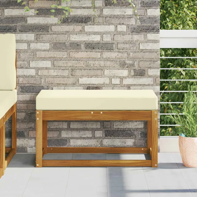 vidaXL Buiten Zitkussen Stof Crèmekleurig 80 x 40 x 8 cm