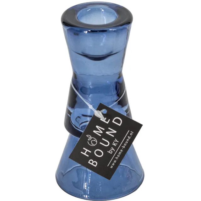 homebound by ky Glazen kaarsenstandaard blauw
