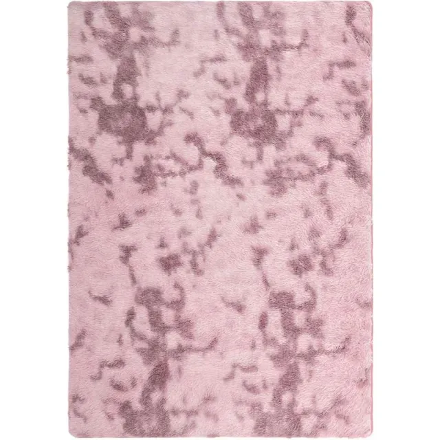 vidaXL Hoogpolig - vloerkleed - NAVARRA - cm - polyester - stoffig - roze Dusty pink
