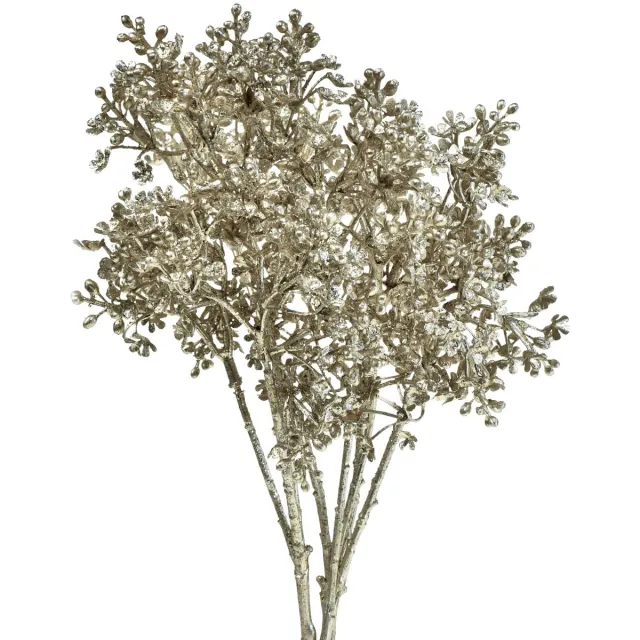 Viana Gipskruid Gypsophila Kunstplanten Metallic L38cm 3st zilver
