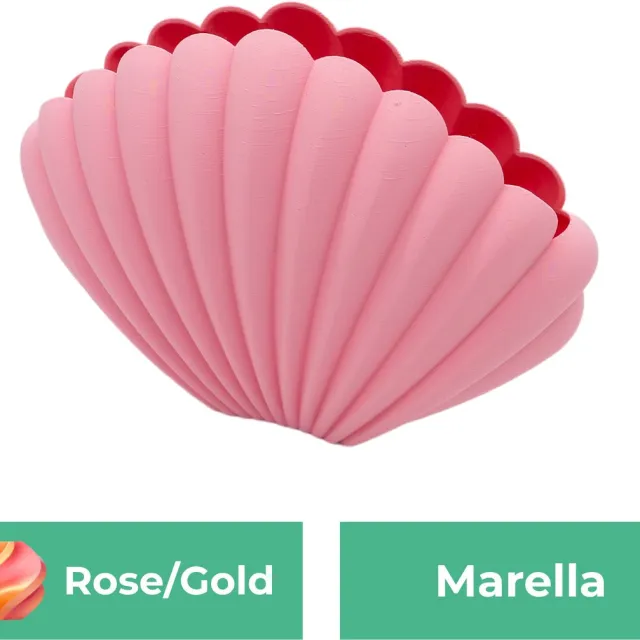 Lovora Marella organische vaas – Decoratieve vaas - Roze / Goud - 3d geprinte vaas – geschikt voor droogbloemen