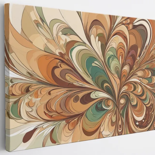 Saammp Canvas Schilderij - Patroon - Groen - Abstract - 120x80 - Foto op canvas - Wanddecoratie - Muurdecoratie Woonkamer - Slaapkamer decoratie - Canvas Print Multicolor