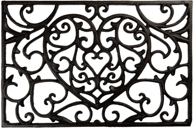Clayre & Eef Deurmat Hart 59x39x2 cm Bruin Metaal