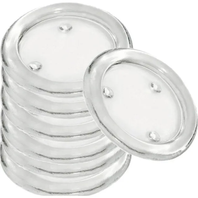 Trend Candles Ronde kaarsenhouder/kaars onderzetter - 30x - glas - 14 cm - voor stompkaarsen tot Dia 12 cm Transparant