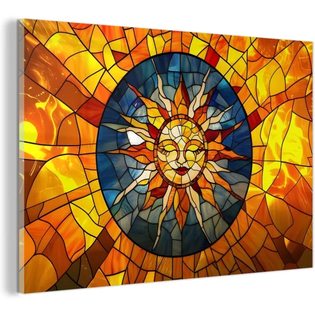 Unyqoos Stijlvolle muurschildering 30x20 cm voor moderne interieurdecoratie geel