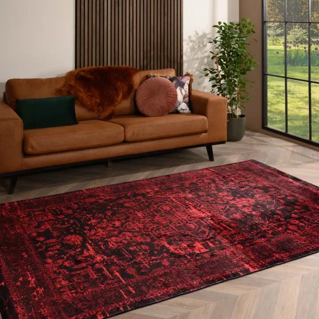 TrueWeave Wasbaar vloerkleed - Luca rood 80x150