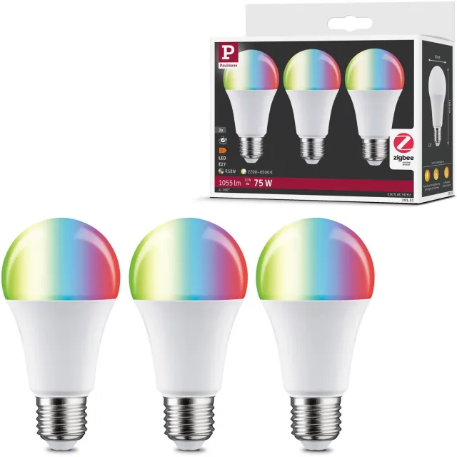 Paulmann Standaard 230 V Smart Home Zigbee 3.0 LED-gloeilamp E27 3x1055lm 3x11W RGBW+ dimbaar Mat