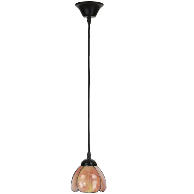 Coloured by Art Tiffany Hanglamp aan snoer Tulipa - Art Deco Trade Oranje