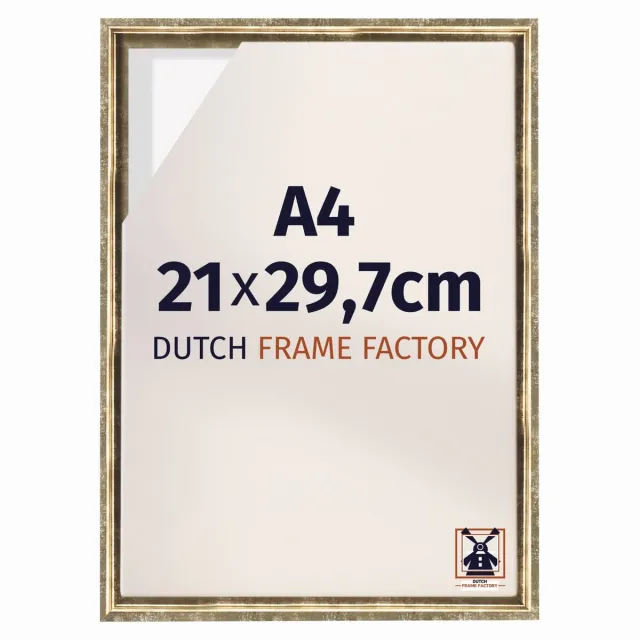 Dutch Frame Factory Baklijst 21x29,7 cm - Goud Antiek - Geschikt voor Canvasdoek - MDF Baklijst Lausanne