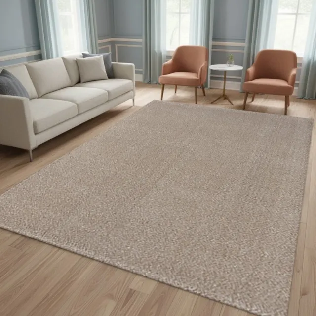 TapisTrend Harig tapijt Beige 80x150 cm Modern, effen, hoogpolig vloerkleed met een poolhoogte van 25 mm voor de woonkamer, slaapkamer en eetkamer