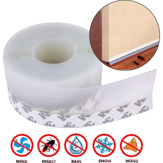 Narimano® Siliconen afdichtingstape, multifunctionele siliconen strips, tochtstopper, geluidsdicht, voor deur en ramen transparant