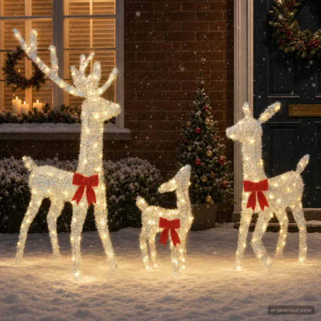 vidaXL Kerst led-rendierfamilie LOVIISA 300 LED's Warmwit