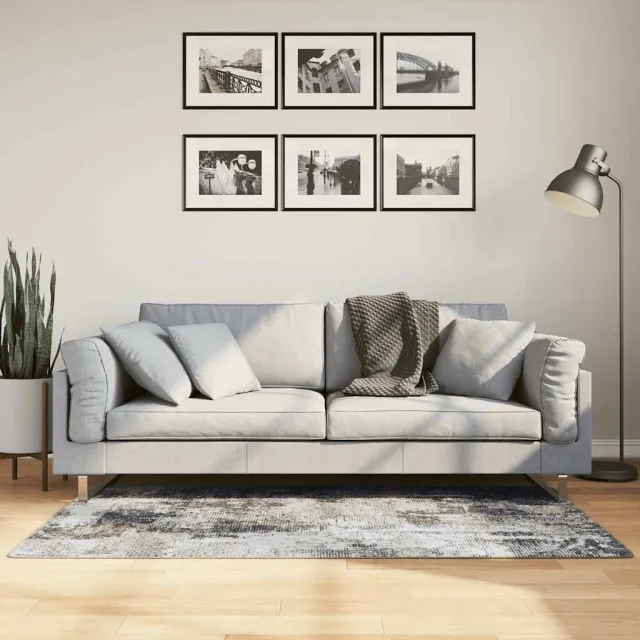 vidaXL Vloerkleed wasbaar 80x150 cm meerkleurig grijs, foto 2